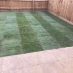 Freshly laid garden turf